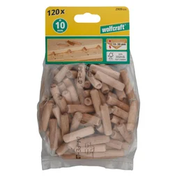 Lot De 120 Tourillons Diam.10 X 40 Mm Wolfcraft
