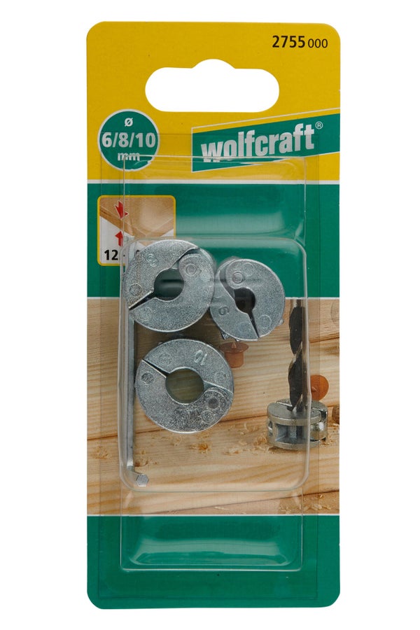 Lot De 3 Butées De Profondeur Bois, Diam.6, 8 Et 10 Mm Wolfcraft