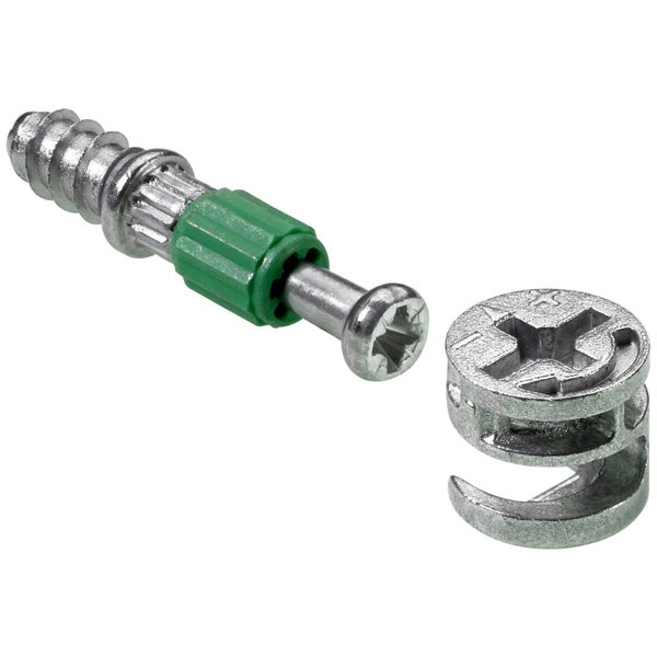 Lot De 4 Goujons D'Assemblage Rastex Acier Poli Hettich, L.24.5 Mm