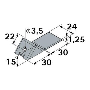 1 Raccord Universel Plastique Brut Hettich, L.23 Mm