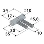 Lot De 2 Fiches À Visser Hettich, Acier Laqué, H.34 X L.10 Mm