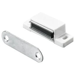 Lot de 4 loqueteaux magnétiques plastique, HETTICH, L.14.5 x l.45.3 mm