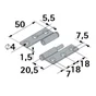 Lot De 2 Paumelles Acier Pour Meuble Hettich, L.50 X L.40 Mm