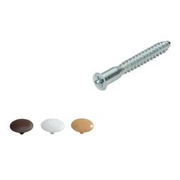 Lot De 16 Vis D'Assemblage Avec Cache Acier Chromé Hettich, L.50 Mm