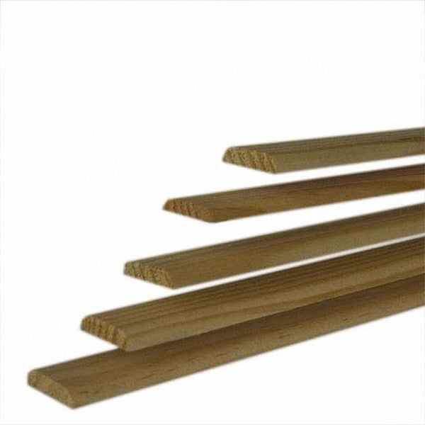 Lot de 5 pièces de champlat 2 bords arrondis en pin 5 x 30 x 2000 mm