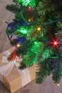 Guirlande lumineuse int/ext flicker 128 led clignotante multicolore cable vert 8m
