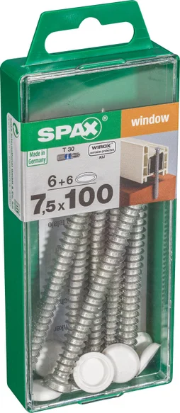 Lot De 6 Vis Acier Tête Fraisée Torx Spax, Diam.7.5 Mm X L.100 Mm