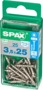 Lot De 25 Vis Inox Tête Fraisée Torx Spax, Diam.3.5 Mm X L.25 Mm