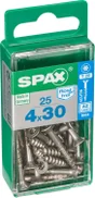 Lot De 25 Vis Inox Tête Fraisée Torx Spax, Diam.4 Mm X L.30 Mm