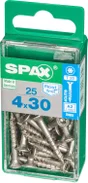 Lot De 25 Vis Inox Tête Fraisée Torx Spax, Diam.4 Mm X L.30 Mm