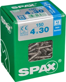 Lot De 150 Vis Inox Tête Fraisée Torx Spax, Diam.4 Mm X L.30 Mm