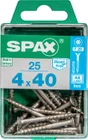 Lot De 25 Vis Inox Tête Fraisée Torx Spax, Diam.4 Mm X L.40 Mm