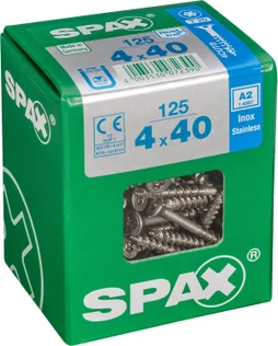 Lot De 125 Vis Inox Tête Fraisée Torx Spax, Diam.4 Mm X L.40 Mm