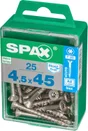 Lot De 25 Vis Inox Tête Fraisée Torx Spax, Diam.4.5 Mm X L.45 Mm