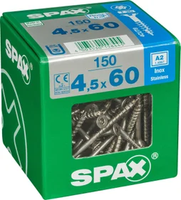 Lot De 150 Vis Inox Tête Fraisée Torx Spax, Diam.4.5 Mm X L.60 Mm