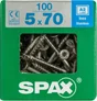 Lot De 100 Vis Inox Tête Fraisée Torx Spax, Diam.5 Mm X L.70 Mm
