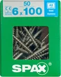 Lot De 50 Vis Inox Tête Fraisée Torx Spax, Diam.6 Mm X L.100 Mm