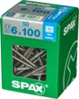 Lot De 50 Vis Inox Tête Fraisée Torx Spax, Diam.6 Mm X L.100 Mm