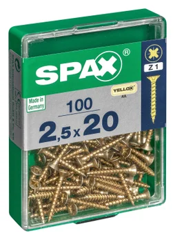Lot De 100 Vis Acier Tête Fraisée Pozidriv Spax, Diam.2.5 Mm X L.20 Mm