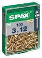 Lot De 100 Vis Acier Tête Fraisée Pozidriv Spax, Diam.3 Mm X L.12 Mm