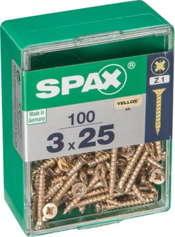 Lot De 100 Vis Acier Tête Fraisée Pozidriv Spax, Diam.3 Mm X L.25 Mm