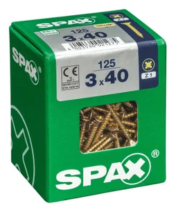 Lot De 125 Vis Acier Tête Fraisée Pozidriv Spax, Diam.3 Mm X L.40 Mm