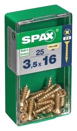 Lot De 25 Vis Acier Tête Fraisée Pozidriv Spax, Diam.3.5 Mm X L.16 Mm