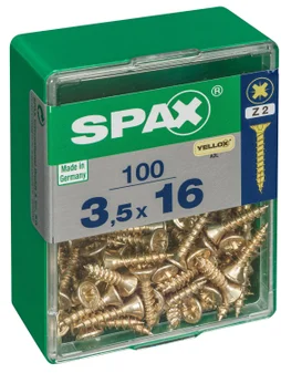 Lot De 100 Vis Acier Tête Fraisée Pozidriv Spax, Diam.3.5 Mm X L.16 Mm