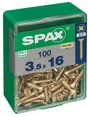 Lot De 100 Vis Acier Tête Fraisée Pozidriv Spax, Diam.3.5 Mm X L.16 Mm