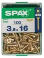 Lot De 100 Vis Acier Tête Fraisée Pozidriv Spax, Diam.3.5 Mm X L.16 Mm