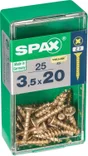 Lot De 25 Vis Acier Tête Fraisée Pozidriv Spax, Diam.3.5 Mm X L.20 Mm