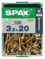 Lot De 100 Vis Acier Tête Fraisée Pozidriv Spax, Diam.3.5 Mm X L.20 Mm