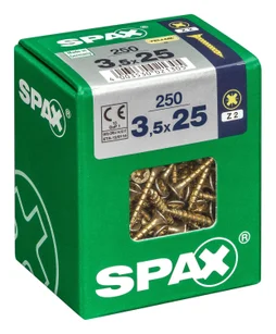 Lot De 250 Vis Acier Tête Fraisée Pozidriv Spax, Diam.3.5 Mm X L.25 Mm