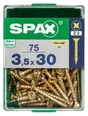 Lot De 75 Vis Acier Tête Fraisée Pozidriv Spax, Diam.3.5 Mm X L.30 Mm