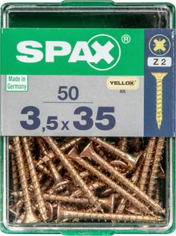 Lot De 50 Vis Acier Tête Fraisée Pozidriv Spax, Diam.3.5 Mm X L.35 Mm