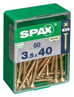 Lot De 50 Vis Acier Tête Fraisée Pozidriv Spax, Diam.3.5 Mm X L.40 Mm