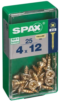 Lot De 25 Vis Acier Tête Cylindrique Bombée Pozidriv Spax, Diam.4 Mm X L.12 Mm