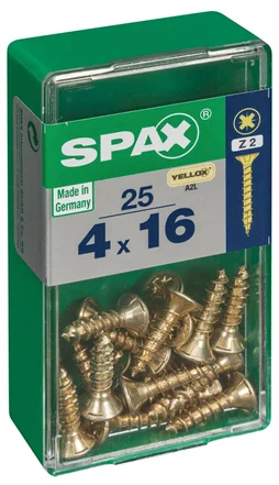 Lot De 20 Vis Acier Tête Fraisée Pozidriv Spax, Diam.3.5 Mm X L.16 Mm