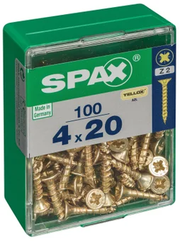Lot De 100 Vis Acier Tête Fraisée Pozidriv Spax, Diam.4 Mm X L.20 Mm