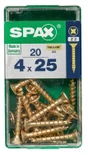Lot De 20 Vis Acier Tête Fraisée Pozidriv Spax, Diam.4 Mm X L.25 Mm