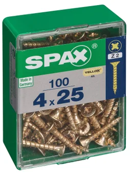 Lot De 100 Vis Acier Tête Fraisée Pozidriv Spax, Diam.4 Mm X L.25 Mm