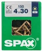 Lot De 150 Vis Acier Tête Fraisée Pozidriv Spax, Diam.4 Mm X L.30 Mm
