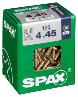 Lot De 100 Vis Acier Tête Fraisée Pozidriv Spax, Diam.4 Mm X L.45 Mm