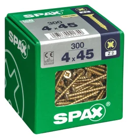 Lot De 300 Vis Acier Tête Fraisée Pozidriv Spax, Diam.4 Mm X L.45 Mm