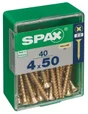 Lot De 40 Vis Acier Tête Fraisée Pozidriv Spax, Diam.4 Mm X L.50 Mm