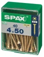 Lot De 40 Vis Acier Tête Fraisée Pozidriv Spax, Diam.4 Mm X L.50 Mm