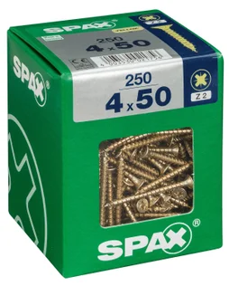 Lot De 250 Vis Acier Tête Fraisée Pozidriv Spax, Diam.4 Mm X L.50 Mm