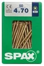 Lot De 50 Vis Acier Tête Fraisée Pozidriv Spax, Diam.4 Mm X L.70 Mm