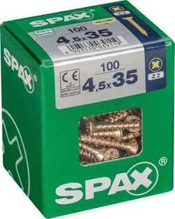 Lot De 100 Vis Acier Tête Fraisée Pozidriv Spax, Diam.4.5 Mm X L.35 Mm