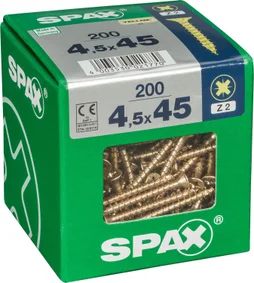 Lot De 200 Vis Acier Tête Fraisée Pozidriv Spax, Diam.4.5 Mm X L.45 Mm